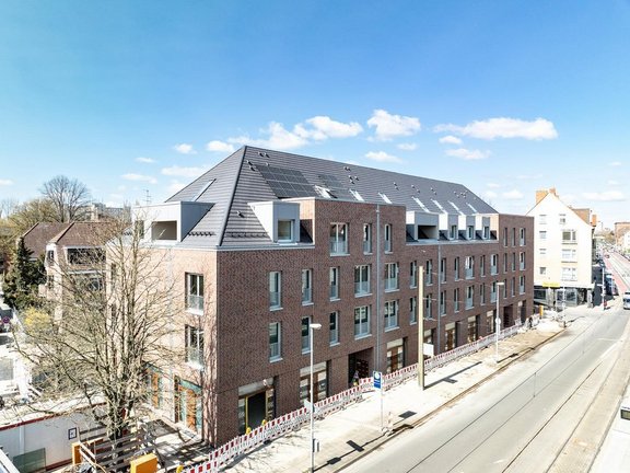 Ansicht Häuserfassade von oben