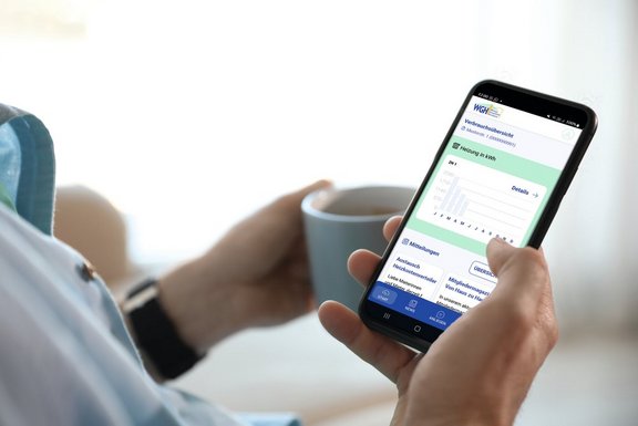Mieterapp der WGH auf dem Smartphone