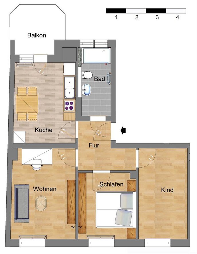 Erstbezug nach Moderniesierung - 3-Zimmerwohnung mit Balkon in Hannover-Herrenhausen - Photo 5