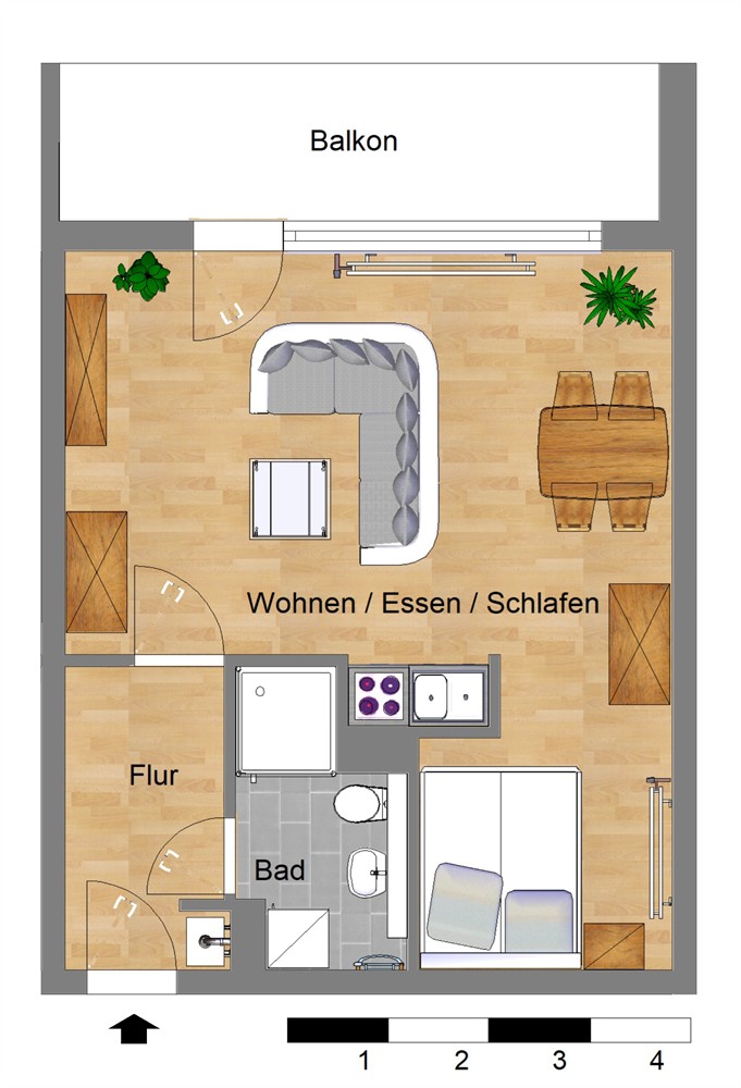 1-Zimmerwohnung mit Balkon im Stadtteil Hannover-Burg - Foto 4
